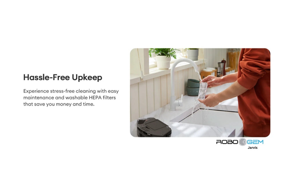 RoboGem Jarvis Self Emptying Robotic Vacuum Cleaner & Mop- 12 Month Warranty