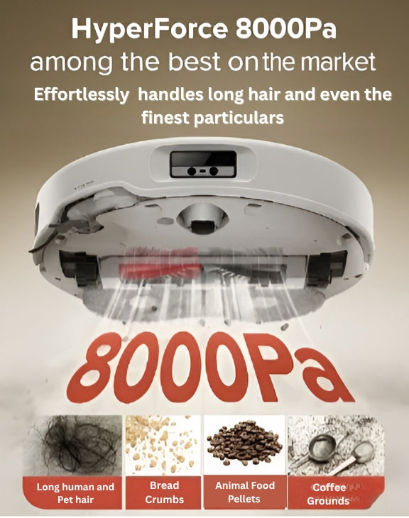 Vortan Robotic Mop & Vacuum - Laser Self-Cleaning - New Release - 12 Month Warranty