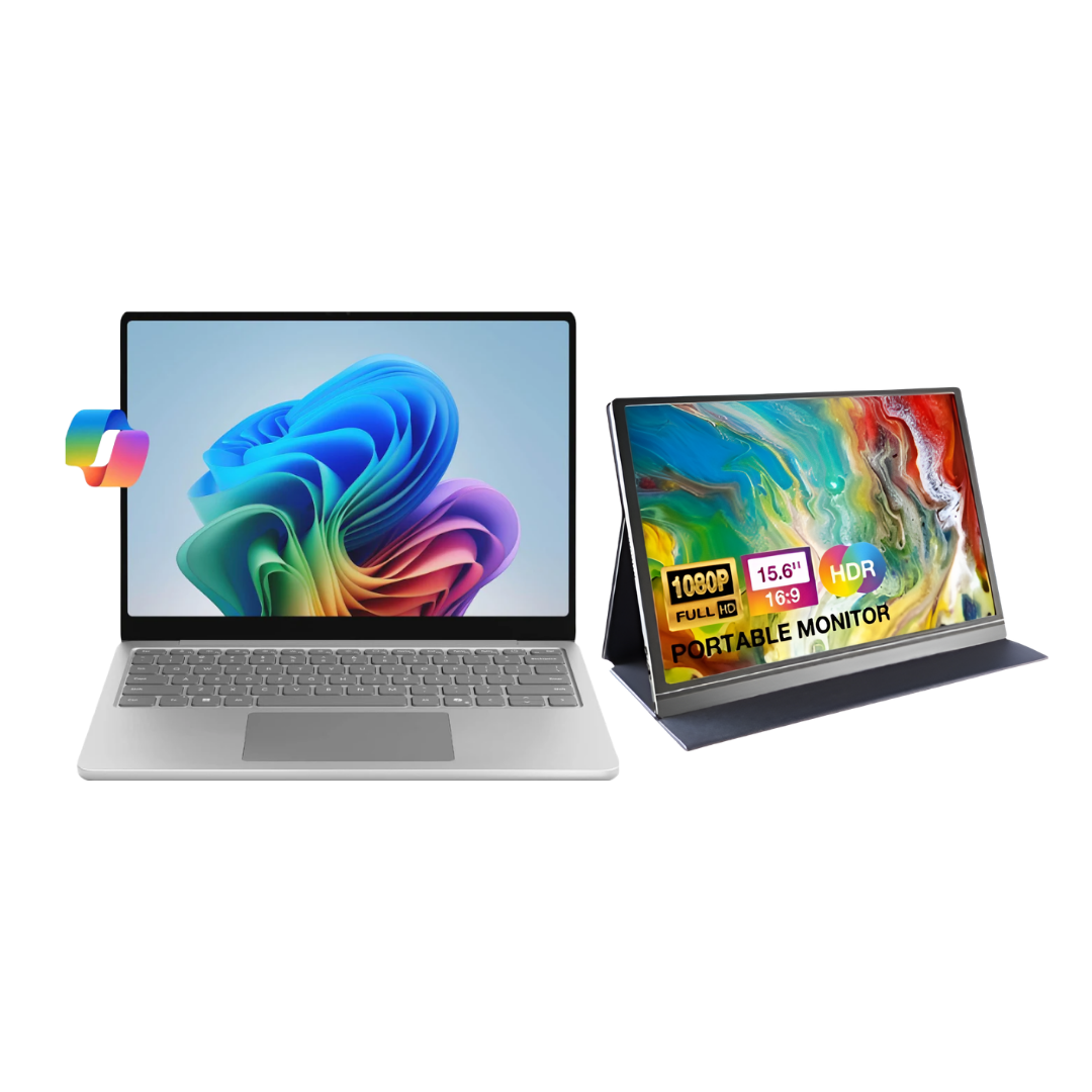 Microsoft Surface Laptop 13" Touchscreen - 16GB RAM, 256GB SSD, Platinum (Parallel Import) & RoboGem 15.6 Inch Portable Monitor Combo
